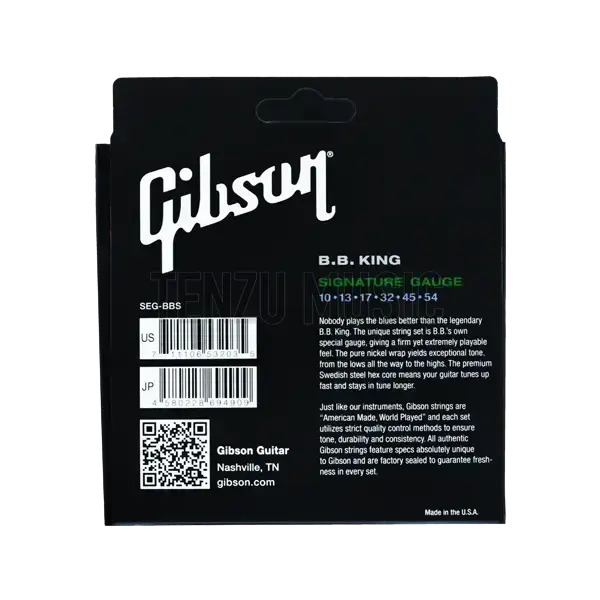 سیم گیتار Gibson B.B King Pure Nickel Wound 10-54