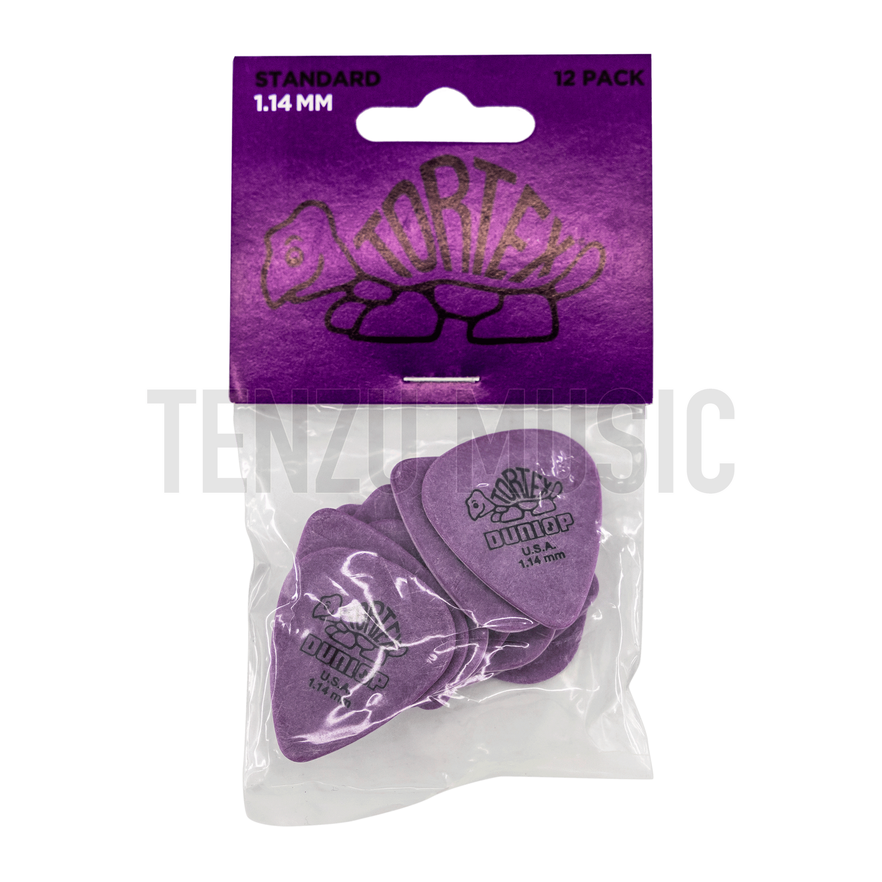 Dunlop Tortex Standard 1.14mm Purple Guitar Pick - (12 Pack)