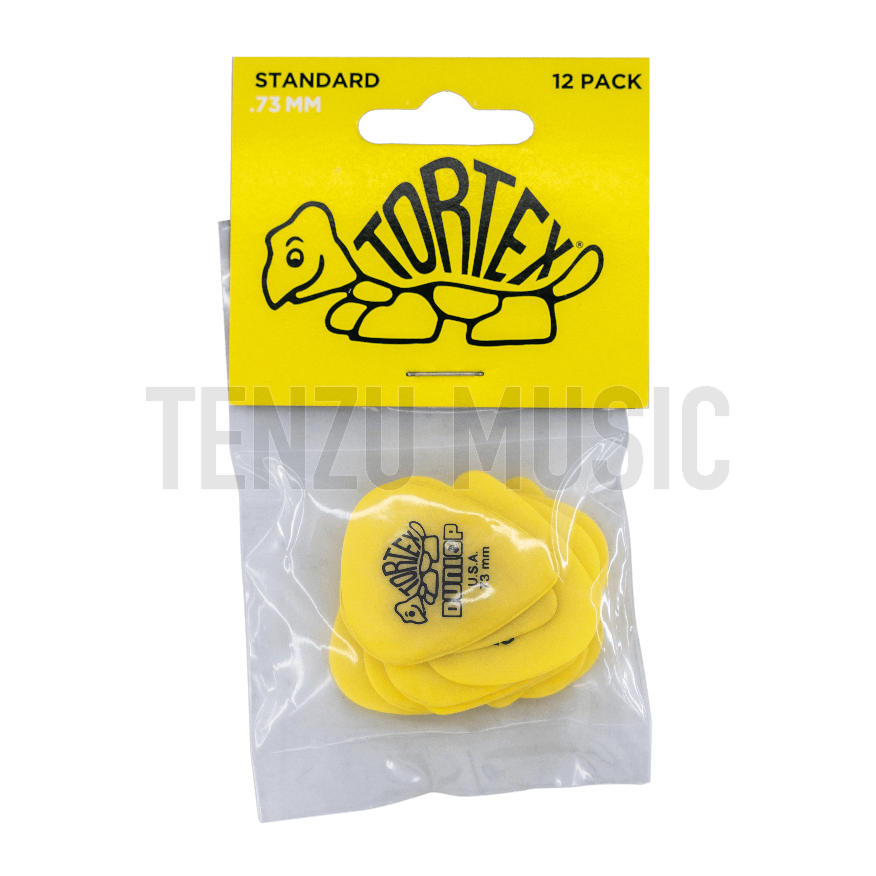 Dunlop Tortex Standard .73mm Yellow Guitar Pick - (12 Pack)