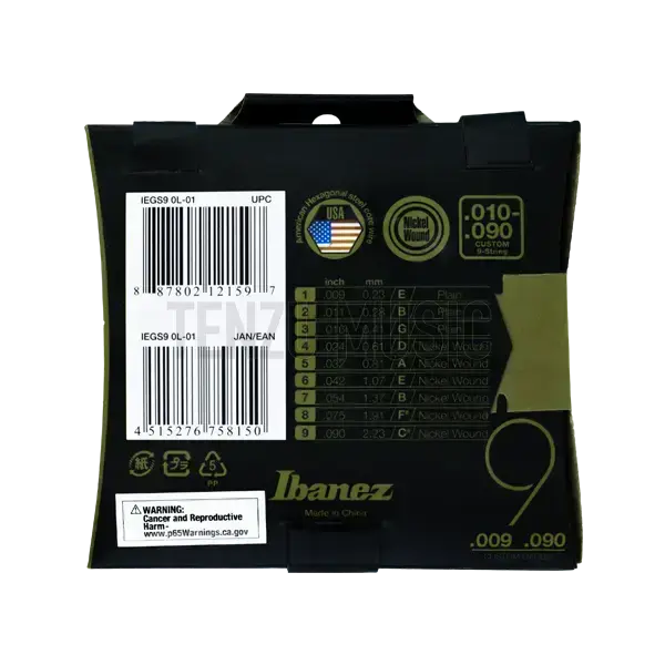 [object Object] Ibanez Nickel Wound Super Light Top Custom Gauge 9 90 (9 string)