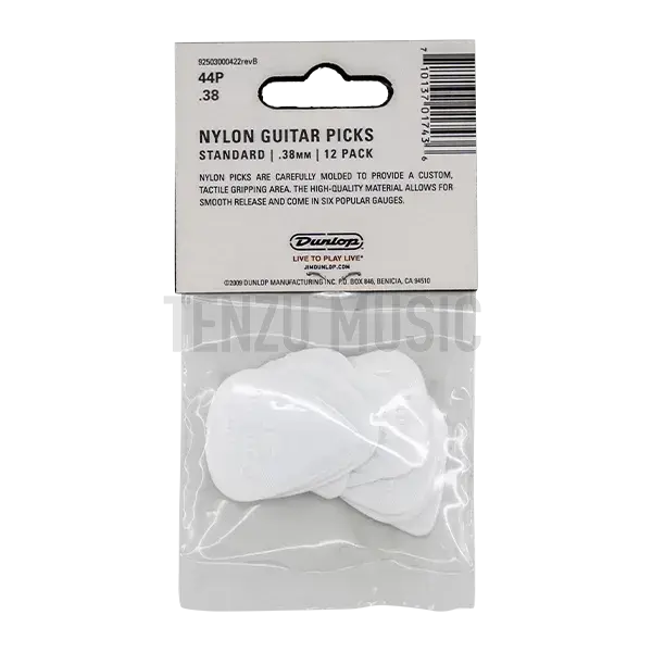 Dunlop 44P038 Nylon Standard Pick .38mm- (12 Pack)