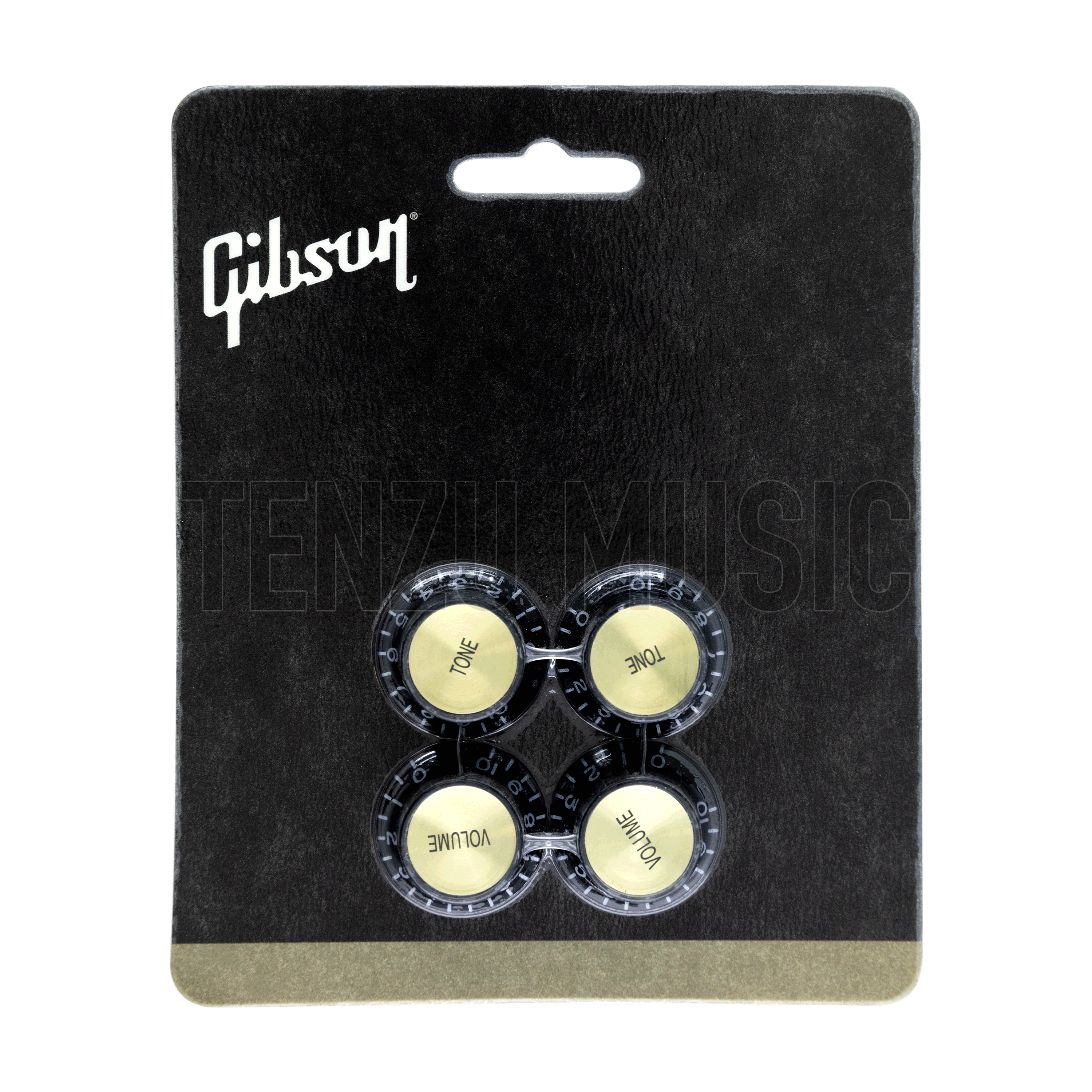 Gibson Black With Gold Top Hat Knobs - 4 pack