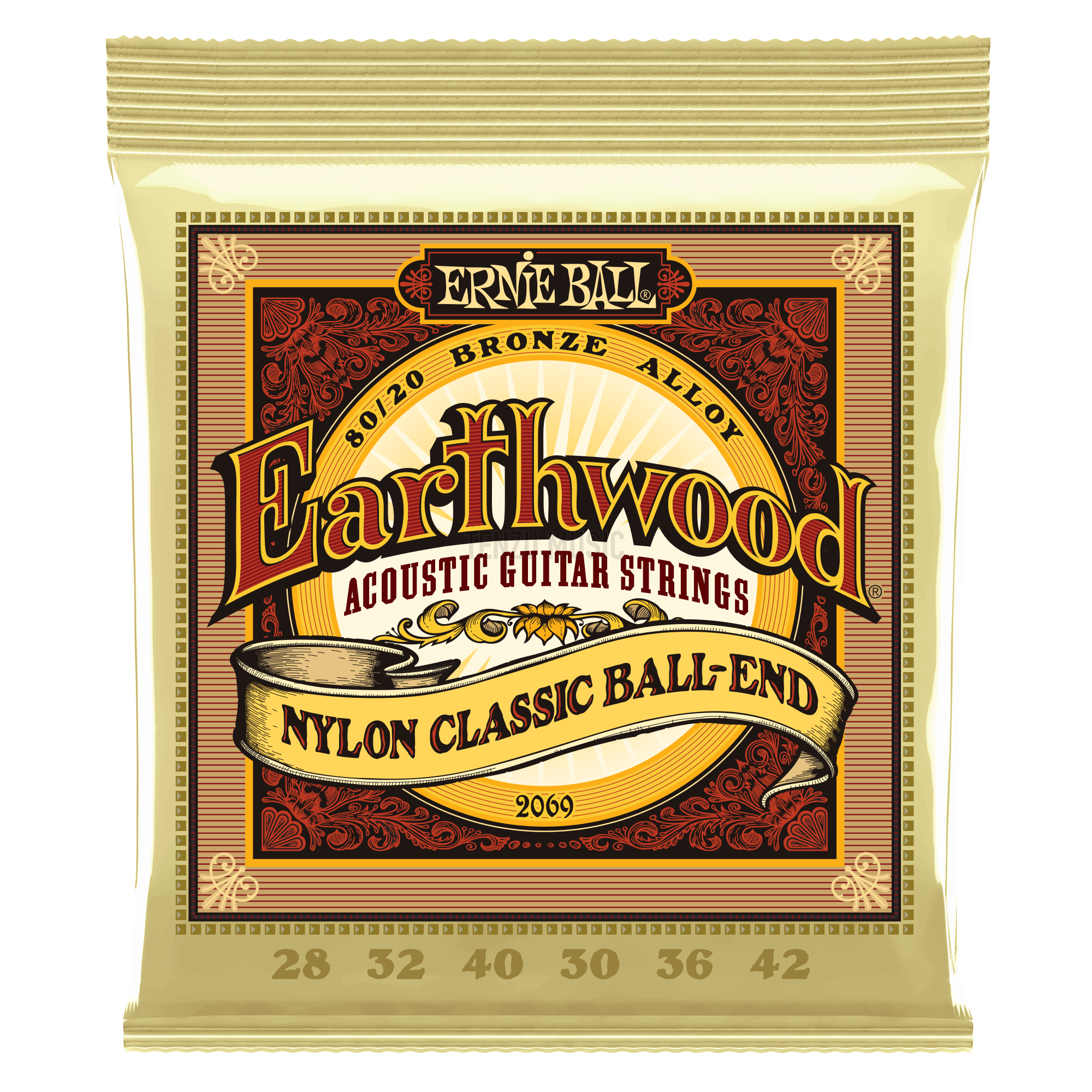 Ernie Ball Earthwood 80/20 Bronze Nylon Ball End