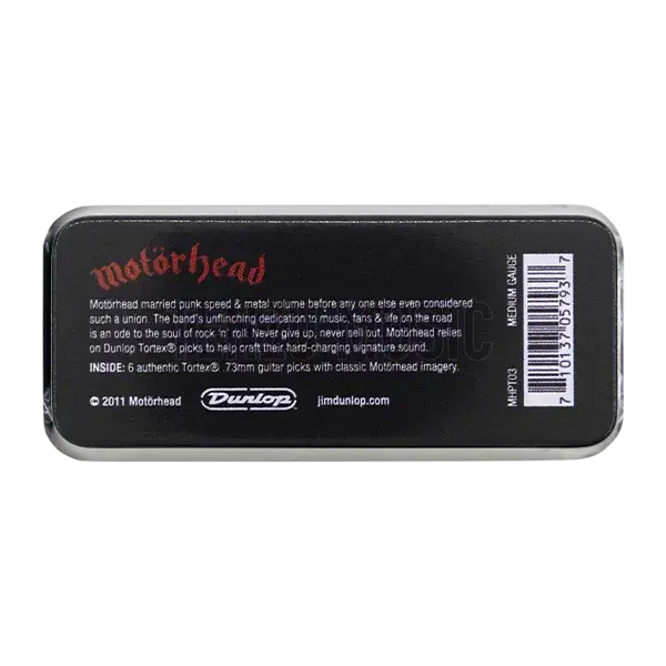 Dunlop Motorhead Pick Tin 0.73mm (6-Pack) Tortex guitar picks