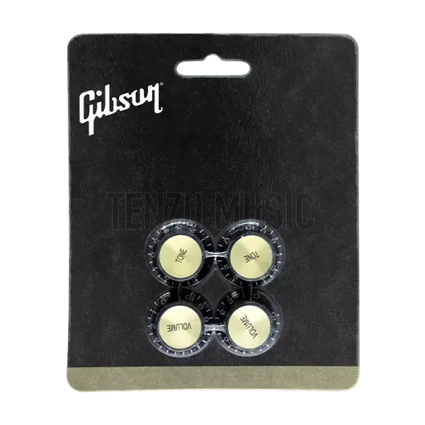 Gibson Black With Gold Top Hat Knobs - 4 pack
