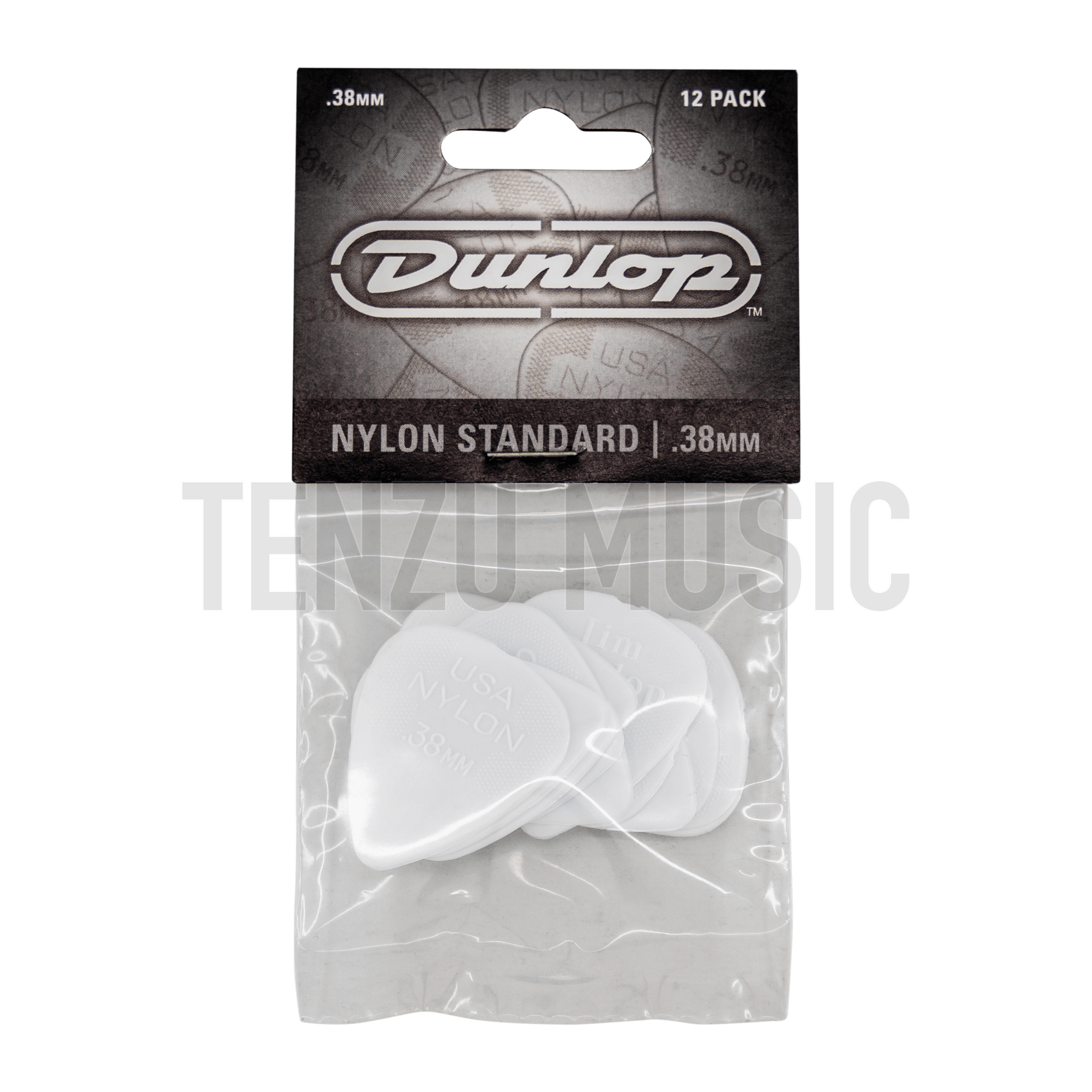 Dunlop 44P038 Nylon Standard Pick .38mm- (12 Pack)