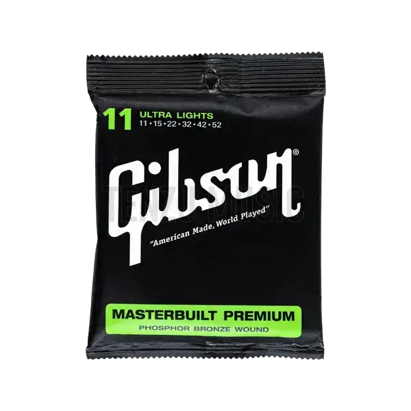 سیم گیتار Gibson Masterbuilt Premium Phosphor Bronze Wound Light 11-52